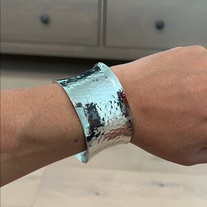 Hammered Silver Cuff Bracelet